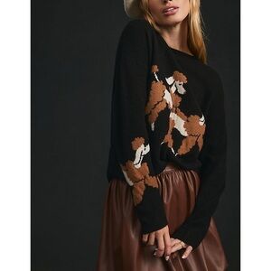 Anthropologie Cashmere Intarsia Poodle Sweater